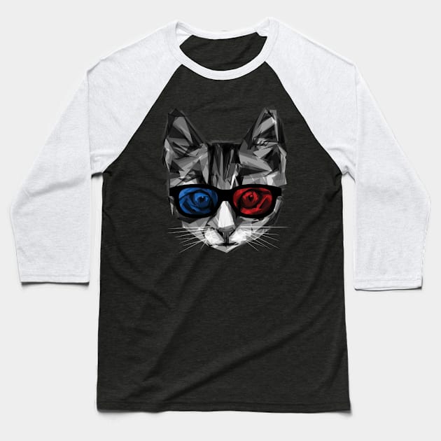 3D Specs Baseball T-Shirt by JoeConde